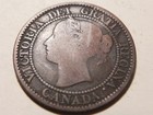 1859 Canada One Cent Victoria  Wide 9 8  Bb235