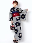 Japanese Yukata Kimono Set Women Floral Obi 2pcs Summer Kyoto Style
