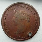 1843 New Brunswick Half Penny Token Canada Holed