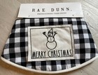   Rae Dunn Black   White Buffalo Plaid  Snowman Theme 24   inch Small Tree Skirt