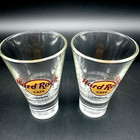 Hard Rock Cafe London Flared Weighted 4 25  Shot Dessert Glasses Set 2 Vintage