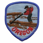 Vintage Oregon Patch - Logger Lumberjack -  Travel Patch R Souvenir