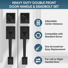 Double Front Door Handle Set  Heavy Duty Square Door Lever And Single Cylinder D