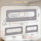 71in Grey Foldable Baby Bed Rail Guard Toddler Safety Rail For Kids Protection
