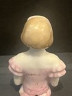 Vintage 2    Pin Cushion Victorian Half Doll Porcelain Blonde Hair Pink Dress