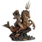 Poseidon Riding Hippocampus Greek God Of Sea Bronze Mythology Statue
