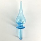 Vintage Empoli Bottle Decanter Stopper Blue Glass Original Sticker 5 1 8    Italy