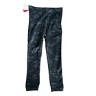 Spanx Cropped Lamn Leggings Black Camo Size Small 2-4 Pull On Slimming Nwt
