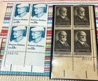Lot Of 6 Vintage Us Plate Block Stamps Mnh - 1950s-1980s- Alamo Kansas Brussels 