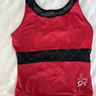 Gk Suni Cxl Leotard Child Extra Large Red Black Mesh Detail Gymnastics Dance 