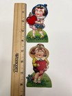Vintage Germany Mechanical Boy Girl Die Cut Valentine s Day Card Set Of 2