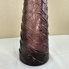 Empoli Amethyst Purple Genie Bottle Decanter 22  Wave Pattern Art Glass Mcm Vtg