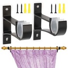 4 Pcs Aluminum Alloy Single Curtain Rod Brackets Window Wall Holders For Drapery
