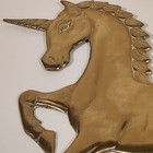 Vtg Brass Unicorn Wall Hanging Home Decor 14   x 10 5    Euc