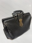 Large Antique Vintage Leather Doctors Bag Genuine Cowhide Black