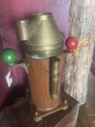 Lighted Marine Standard Compass Brass   Wood Binnacle Red green Spheres Lt Case