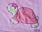 Cocalo Baby Pink Plush Baby Blanket W Turtle Applique Soft Warm 30x40  Valentine
