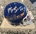 Steve Largent Signed Tulsa Golden Hurricanes Mini Helmet Jsa