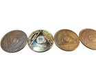 Lot Of Aa Recovery Coin Chips Yrs 2-6 Sobriety Bronze Medallion Token Serenity