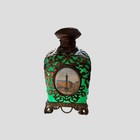 Antique Uranium Glass Perfume Scent Bottle Gilt Filigree Hand Painted Uv Glow