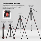 Video Camera Tripod Fluid Head  Heavy Duty Lightweight Compact Portable Travel S