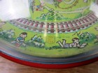 Vintage J Chein Spinning Top Train Metal Tin Toy Railroad 1960 s See Video