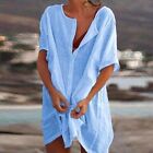 Beach Swimsuit Cover-ups Women Cotton Cover Up Swimwear Casual Short