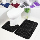 2pcs Bathroom Bath Mat Contour Rug Set Bathroom Rug Non-slip Bathroom Shower Rug