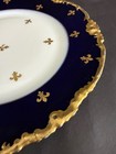 Antique French Pouyat Limoges Cobalt Blue Heavy Gold Porcelain Scallop Plate 9   