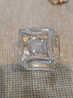 Vtg Set Of Irice Glass Salt   Pepper Shakers Ornate W Holders Dar Glo Ny