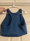 Pop Fit Blue Lace-up Racerback Sports Bra 3xl Wireless Medium Support Full
