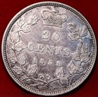          1858 Queen Victoria 20 Cents  choice Xf    Silver Coin Canada