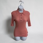 Scotch   Soda Dusty Pink Slim-fit Short Sleeve Knit Polo Top Size Xs Retro 70s