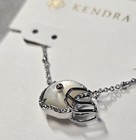 Kendra Scott Football Helmet Silver Short Pendant Necklace Ivory Mother Of Pearl