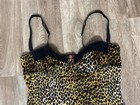 Dolce   Gabbana Vintage Brown Leopard Flower Pin Bra Top