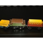 Wooden Railway Train Car Set 3pc Caboose Dumper Tipper Magnetic Connectors