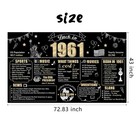 65th Birthday Decorations Back In 1961 Banner Backdrop For Women Men  Black G   