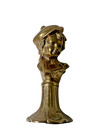 Antique Art Nouveau  French Brass Small Female Bust 5  In Height