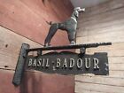 Vintage  basil Badour  Poodle Nameplate Sign Plaque Topper Business Groomer Dog