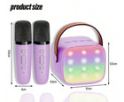 1pc Portable Wireless Mini Karaoke Machine     Usb   c  Led Lights   Hi   fi Sound-new