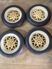 Vintage Replacement 4 5  X 1  Rubber Wheels Cart stroller 1 4  Axis Set Of 4