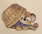 Vintage Thanksgiving Greeting Card Kirby Koala Gibson Apple Corn Nos W  Envelope