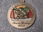 2013 John Deere Pewter Christmas Ornament   Black Cloth Bag
