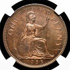 Great Britain  1953 Elizabeth Ii Coronation Proof Penny  Ngc Pf65 Rb