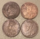4 Piece Lot Canada Large Cents 1901 1914 1915 1916 High Grade