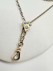 Antique Victorian Gold Filled Slide Necklace Or Watch Fob Chain Blue 48in Read