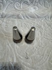 Pair Vtg Mid Century Modern Made In Denmark Wood   Metal Salt And Pepper Shakers