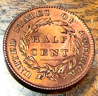 Scarce High Grade 1825 Half Cent Remarkable Bright Red Bu Details Chrc