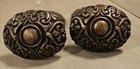 Ornate Cast Bronze Privacy Bedroom Door Knobs  w  Backing Plates 