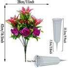Xonor Artificial Cemetery Flowers For Grave  Set Of 2 Artificial Memorial Flower